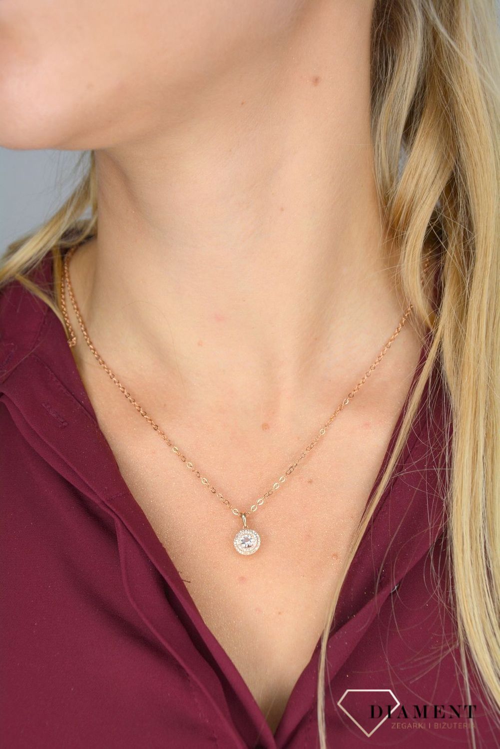 Łańcuszek srebrny pokryty różowym złotem 925 1mm DIA-LAN-rozowezloto-925.jpg